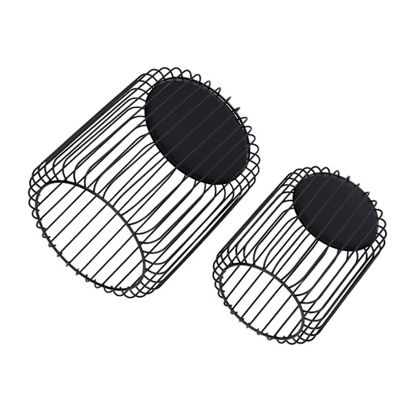 Burfågel Ljusstake Set Matt Svart Metall Cylinder Modern Enkel Fågelbur Ljus Hållare för Café Matsal Bord Mantels