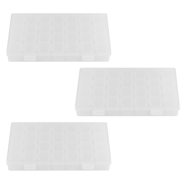 3Set 28Slots Diamanter Målning Boxar Organizer Diamanter Broderi Tillbehör för DIY Konst Hantverk Sömnad
