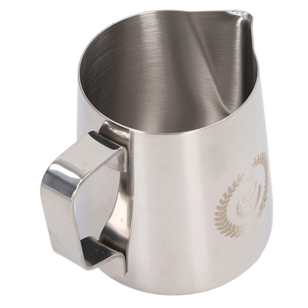 Melkeskummerkopp 600 ml 304 rustfritt stål tykknet melkeskummerkanne Kaffemelkekanne for kafé Hjem Naturlig farge