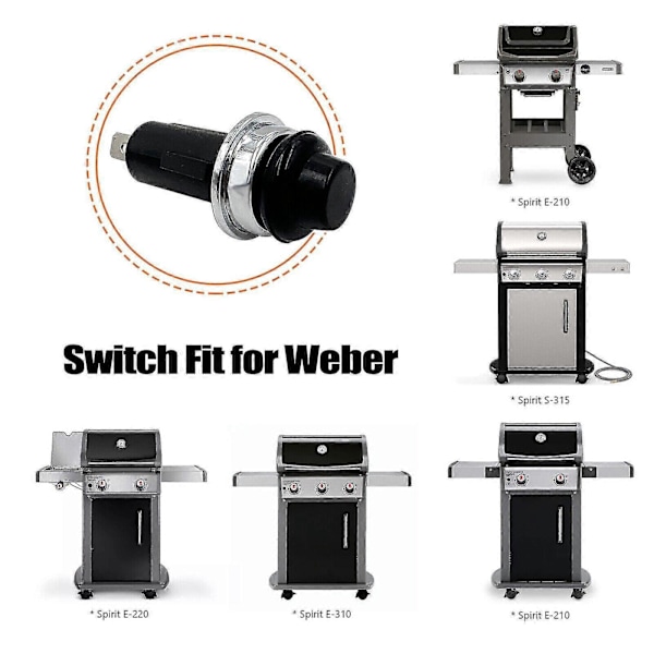 Weber Genesis II Elektronisk Tenner Trykknapp/Bryter (7642/7643 Kompatibel)