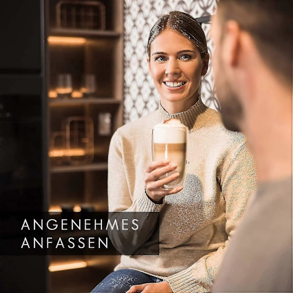 Lämplig Design Latte Macchiato Glas (4 X 330ml) - Dubbelväggiga Glas Tillverkade Av Borosilikatglas