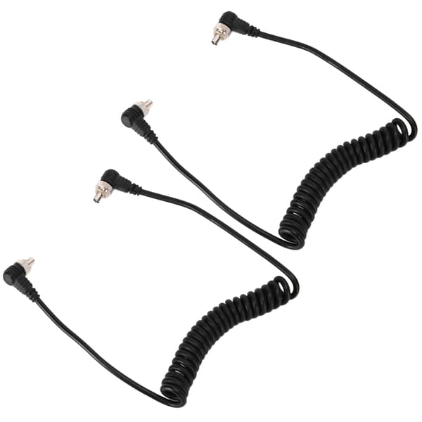 2st Kamerablixt Synk PC-kabel Hane till Hane Speedlite Spiralkabel Universaltyp för Studio Video