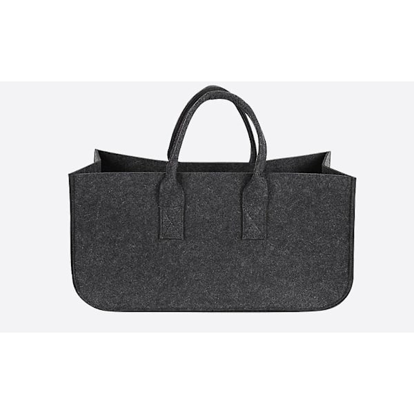 Camping Filtveske med Håndtak, Filt Handleveske, Sammenleggbar Trekurv, Aviskurv, Stor Kapasitet Diverse Oppbevaring, 50*25*25 Cm Mørk Grå