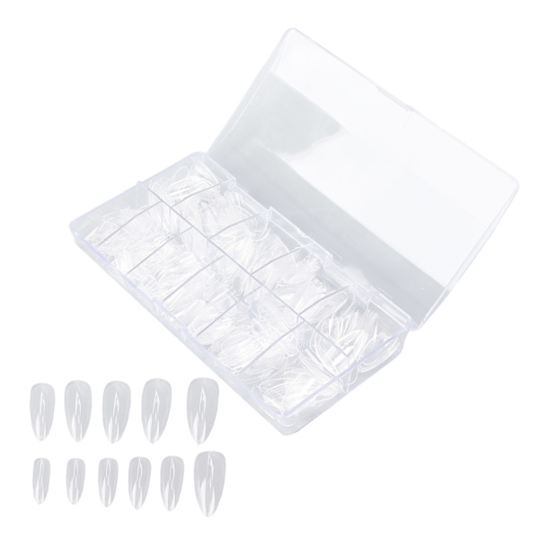 Läpinäkyvät kynsikärjet - 500 kpl Professional Home Salon DIY tekokynsien set naisille