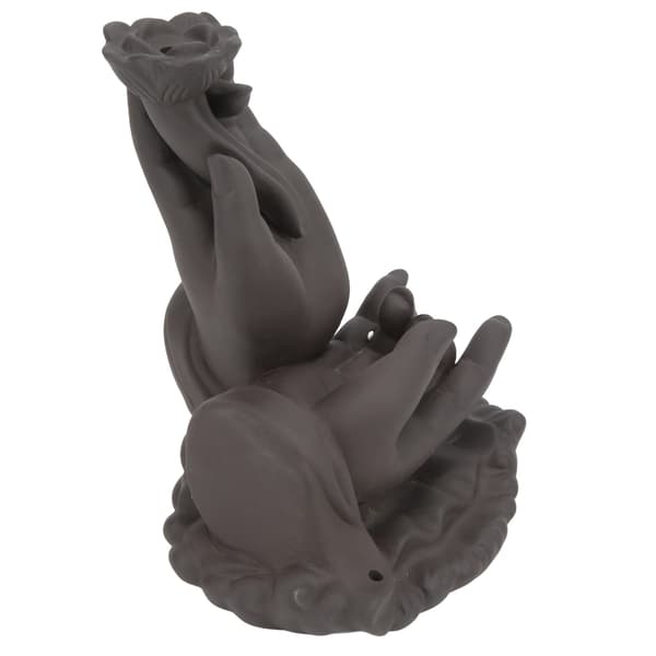 Buddha Hand Waterfall Rökelsebrännare Rök Vattenfall Måttlig Storlek Backflow Rökelsehållare för Sovrum Studier Kontor