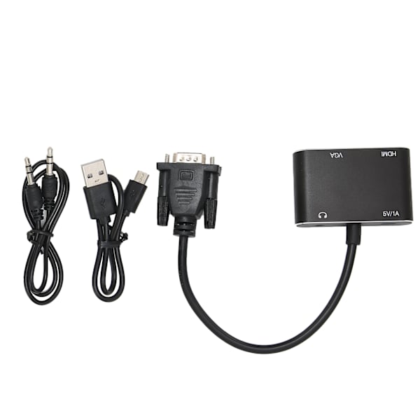 VGA han til High Definition Multimedia Interface hun VGA hun adapter med lydkabel