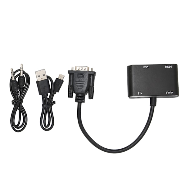 VGA hann til High Definition Multimedia Interface hunn VGA hunn adapter med lydkabel