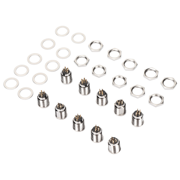 XLR Jack Socket 5 Pin Han Metal XLR Stik Panelmontering med 3 Pin Base til Mikrofon