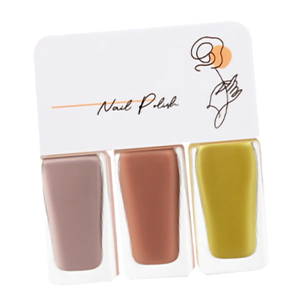 3-pack Vattenbaserat nagellackset för kvinnor, lätt att skala av, snabbtorkande nagellack för dejting, halloweenfest T06