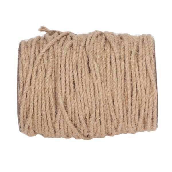 4MM 3-trådig rep 100m naturlig dekoration hampa jute garn snöre för konstverk trädgård dekoration och DIY hantverk