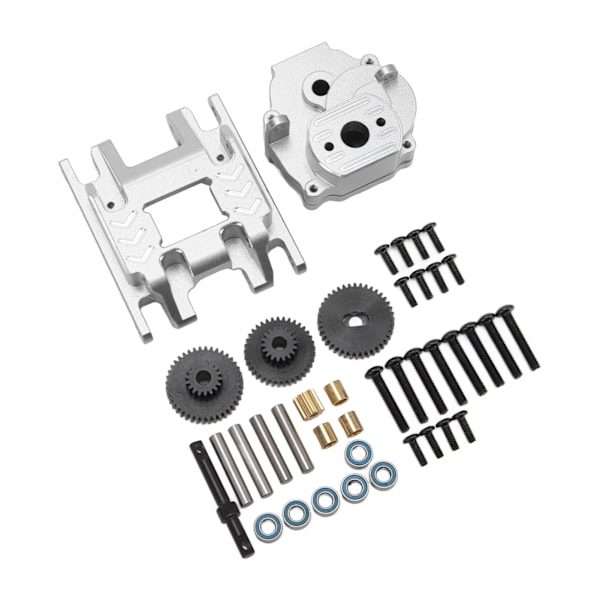 RC-växellåda i aluminiumlegering, växellåda, växellåda och bas för Traxxas 1/18 RC-bil uppgraderingsdelar silver