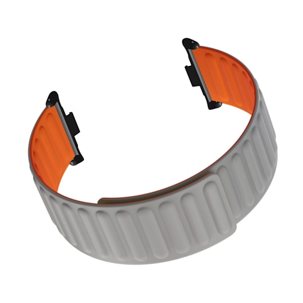 2 stk Magnetutskiftingsreimer for klokke Silikon Magnetlås Rem for Mi Band 8 Pro Grå Oransje