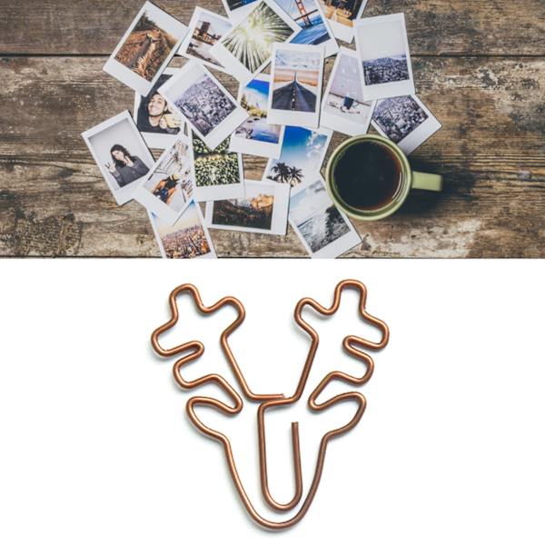 100 stk søte papirklips i retro julestil, utsøkt farge, bredt bruksområde, papirklips for barn til kontor, skole og hjem, hjort