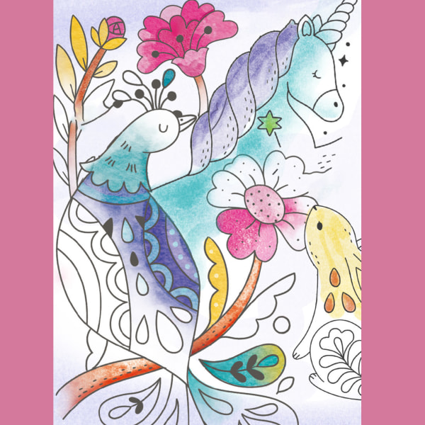 Kreativitetsløft: Akvarellmalebok for barn med penselsett Type 3