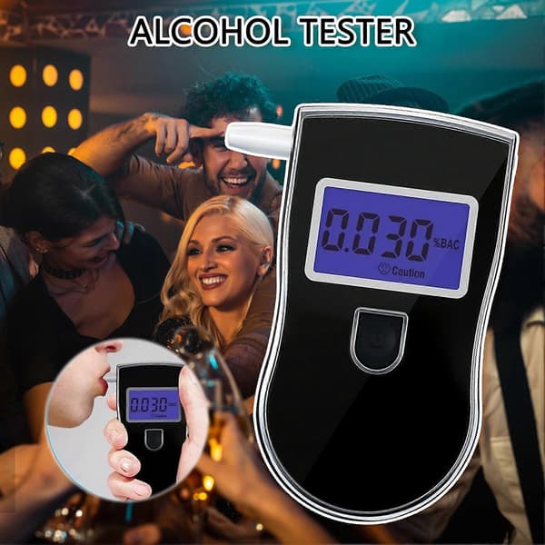 Alkoholtester med hurtig responshastighed Højpræcisions åndedrætstestapparat til hjemmefester Svart