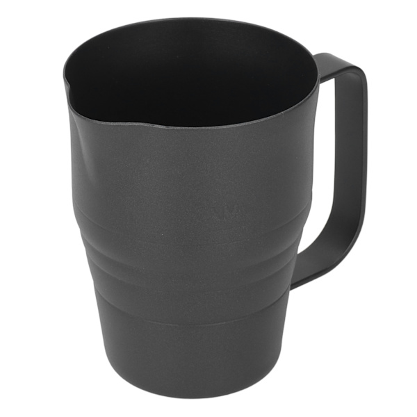 Melkeskummerkanne i svart, 900 ml kapasitet, 304 rustfritt stål, matvarekvalitet, ørnformet tut, tykk kaffekanne for dampkoking