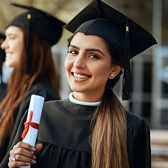 2 stk. Doktorhatt - Unisex Studenthatt - Bachelorhatt - Graduation Cap - Med dusk - For Graduation - for Undergraduate