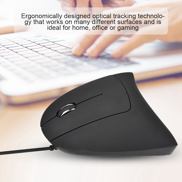 USB kablet venstrehånds vertikal mus Ergonomisk spillmus Håndledd Sunn mus