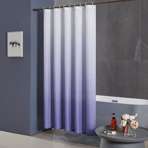Originalt lilla gradient-bruseforhæng Anti-Mug Vaskbart Stof 180x180cm Langt Polyester Vandtæt Badeforhæng med Bruseforhæng Kroge