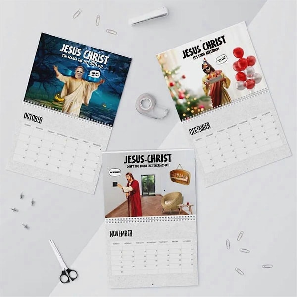 Jesus Kristus Kalender 2025 Kristet Dekorativ Väggkalender