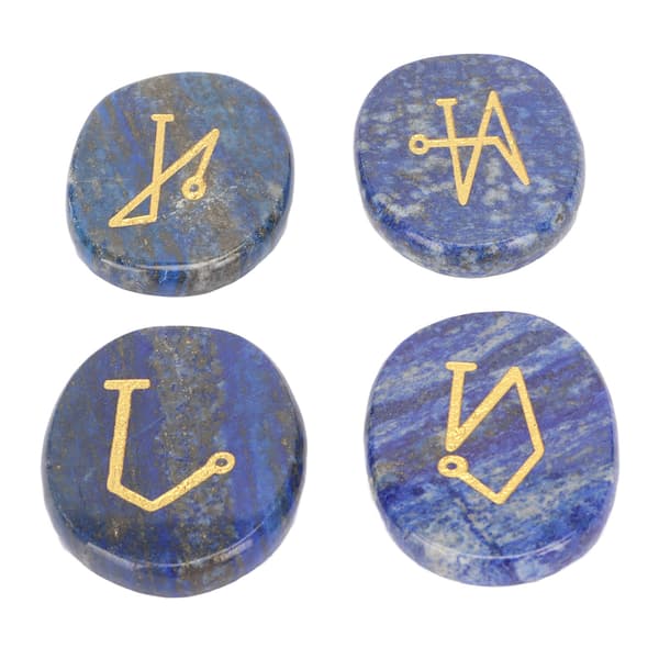 Indgraverede håndsten polerede runde bærbare lommesten til Reiki healing meditation Lapis Lazuli