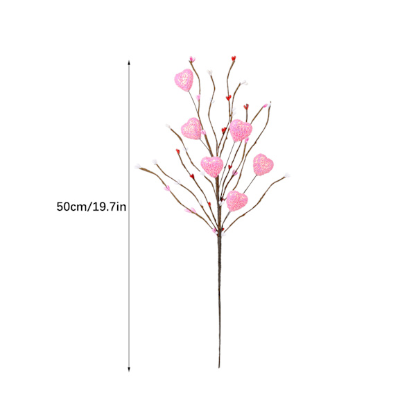 Valentinsdag dekorative blomstergrene (4 stk) - 50 cm jern + skum