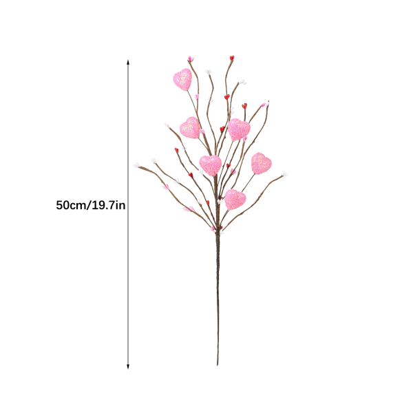 Valentinsdag dekorative blomstergrener (4 stk) - 50 cm jern + skum
