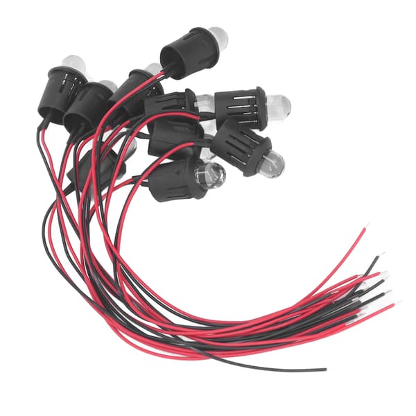 10 stk. LED-diodelys 10 mm 12V pilotlysindikator med vandtæt ledning til bilbåd hvid
