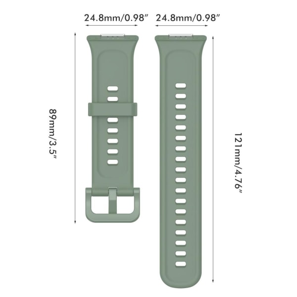 Smart Watch Replacement Band Grå Grön Smart Watch Mjuk silikonrem för FIT2