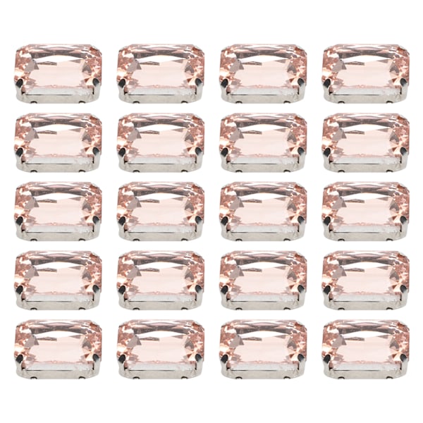 20 st DIY klodiamanter bröllopsklänning retro mode hantverk glas kläddekorationer 13 x 18 mm vattenrosa rektangulär glas klodiamant