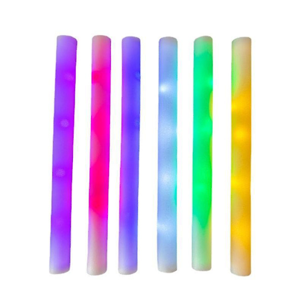 Pakke med 5 LED Foam Light-Up Sticks med blinkende lys for diskotek, festivaler og gaver