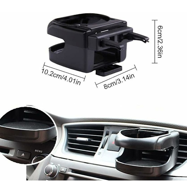 Universal Justerbar Bilkopholder - 2 Stk Sort