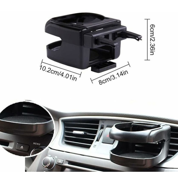 Universal säädettävä automukin pidike - 2 kpl musta