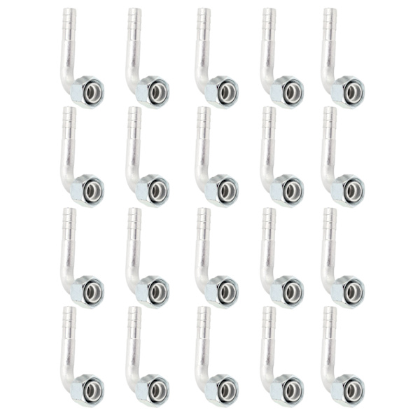 20 stk. 5/8in Aircondition 90 graders Beadlock Aluminium AC Splice Slange Fittings Adapter Connector til Bil Lastbil Ingeniørkøretøj
