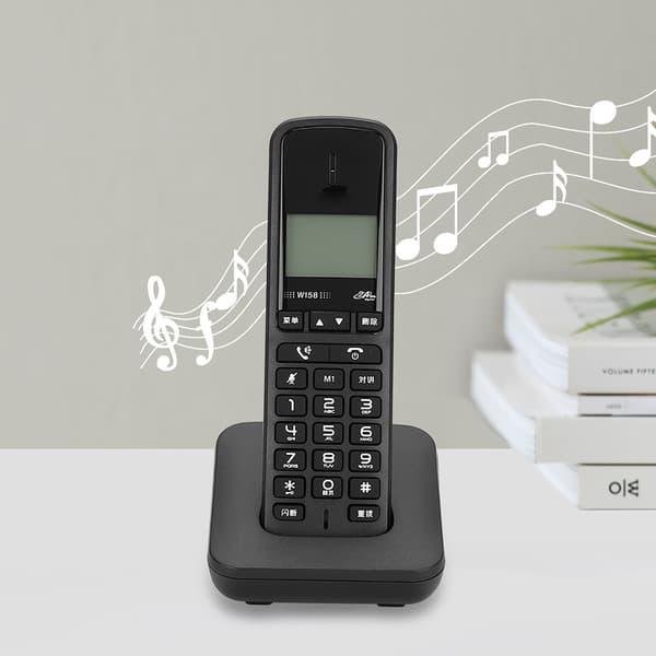 W158 Digital Trådløs Håndholdt Gratis Intercom Håndfri Telefon 100-240V US Stik (Sort)