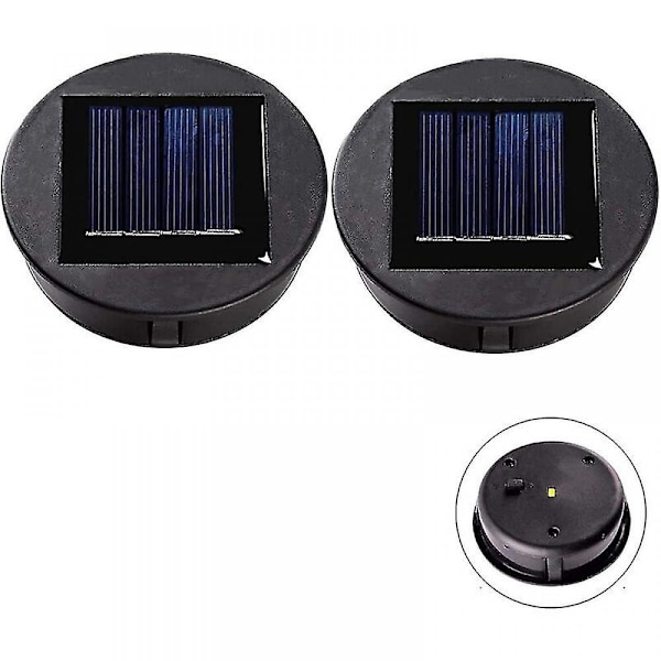 2 Stk. Topp Erstatning Solcellelys For Lykt Solcellepanel Lysdeksel Med En Led Pære, DIY Solcellelykt For Utendørs Hagedekor
