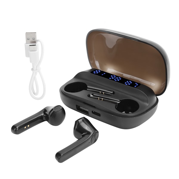QT81 True Wireless Bluetooth 5.1 Binauralt Øretelefon Sports Headset med Mikrofon