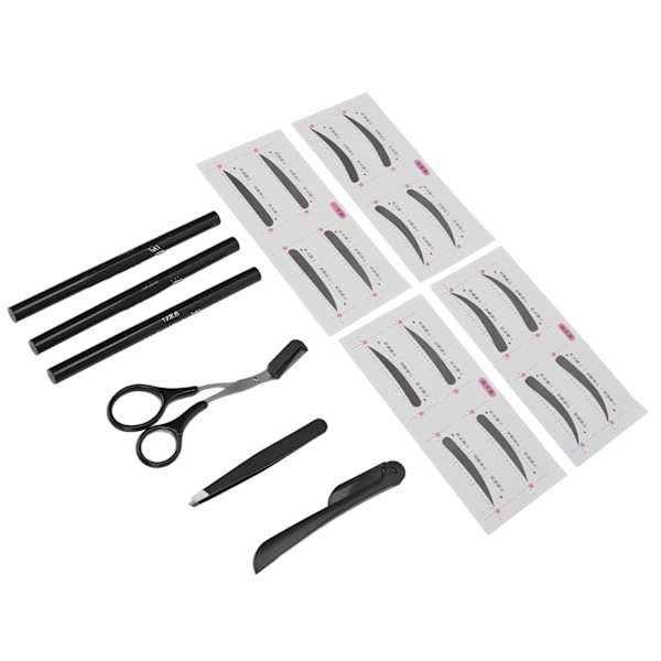 Ögonbrynsvårdskit Professionellt bärbart ögonbrynshyvelsax Pincett Brow Pencil Card Set