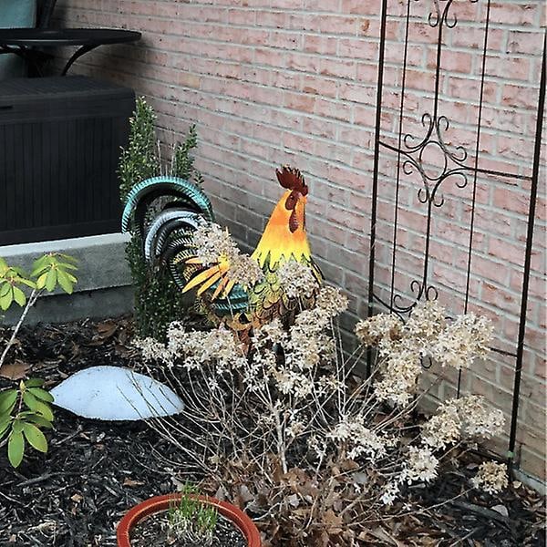 1 stk Hane Statue, Metalldekorasjon, Skulpturdekor for Patio Balkong Hageplen, 35*12*53cm