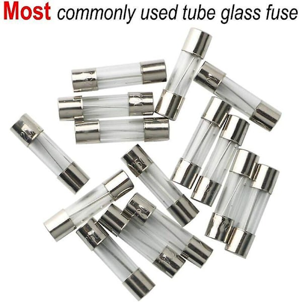 126 stk. Glassikringssortiment, 6 x 30 mm glassikring, hurtigvirkende bilsikringer, hurtigvirkende glassikringer (AMP 1A 2A 3A 5A 6A 10A 15A 20A 25A)