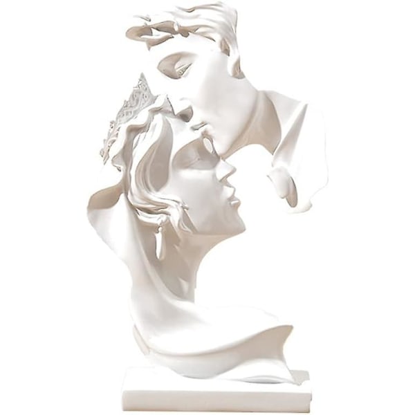 1 Styck Kreativ Parstaty - Hartsstaty i Vit Färg, Älskande Skulptur, Modern Konstfigur, Bordsdekoration för Hemmakontor Vardagsrum