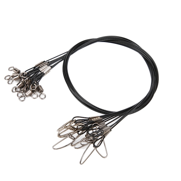 Fiskewire Line Leash Anti Bite Stål Fiskewire Stål Wire Leader med Rullende Svirvelsort