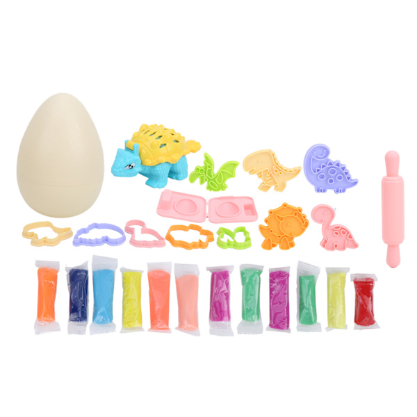 12 väriä savimuottityökalusarja Chilren Holiday Christmas Present Handmade DIY Mud ToyDinosaur Egg