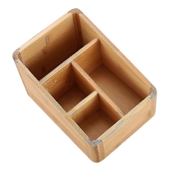 Fjärrkontrollhållare Nyckelsamling Kosmetika Kvittens Inkludering Organizer Förvaringslåda Trälåda Organizer Låda