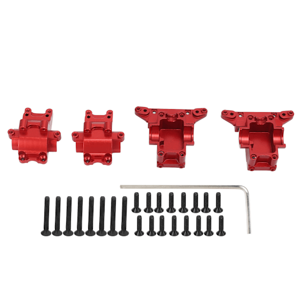 Front og bakre girkasse i aluminiumlegering RC differensialhus for Traxxas LaTrax Teton rød
