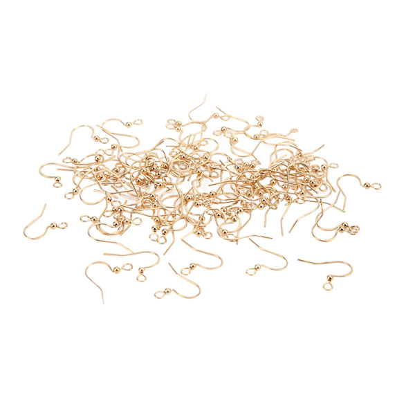100 st guldörhängen krokar anti allergi manuell tillverkad slitstark fin finish DIY smyckestillbehör