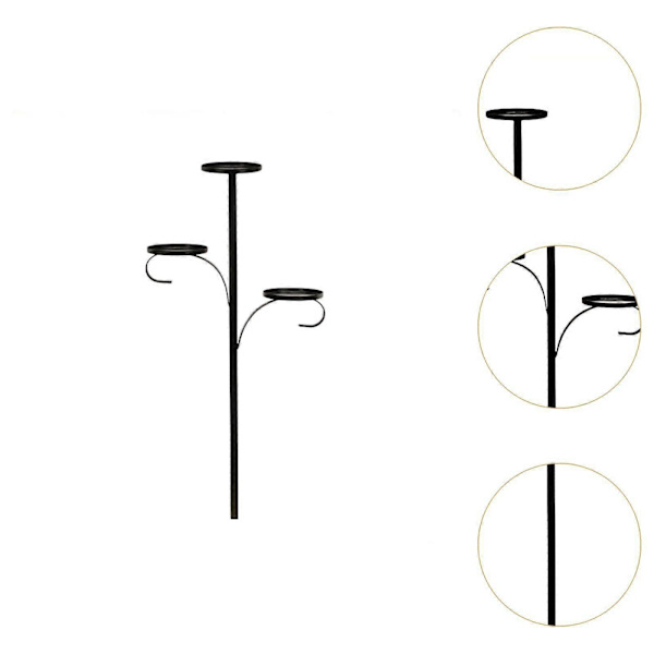 Julgransstjärna Trippel Ljushållare Robust Inomhus Juldekor Metall 60cm
