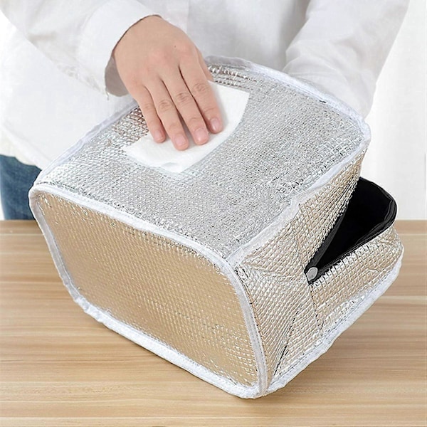 Isolert Lunsjbag, Bærbar Kjølebag Daisy Mønster Lunsjboks Organizer Tote Bag Kvinner Voksen Barn Jenter Arbeid Skole Piknik Campingtur (Svart)