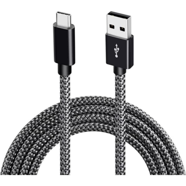 USB-C til USB 2.0 kabel, 3A hurtigopladning, 2 meter, sort