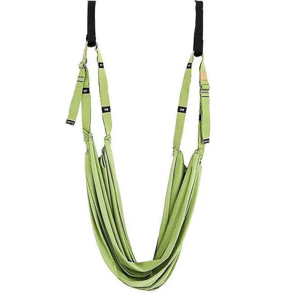 Anti-Gravity Aerial Yoga Swing-hengekøye med strekkbånd for inversjonsøvelser og fleksibilitet - Grønn